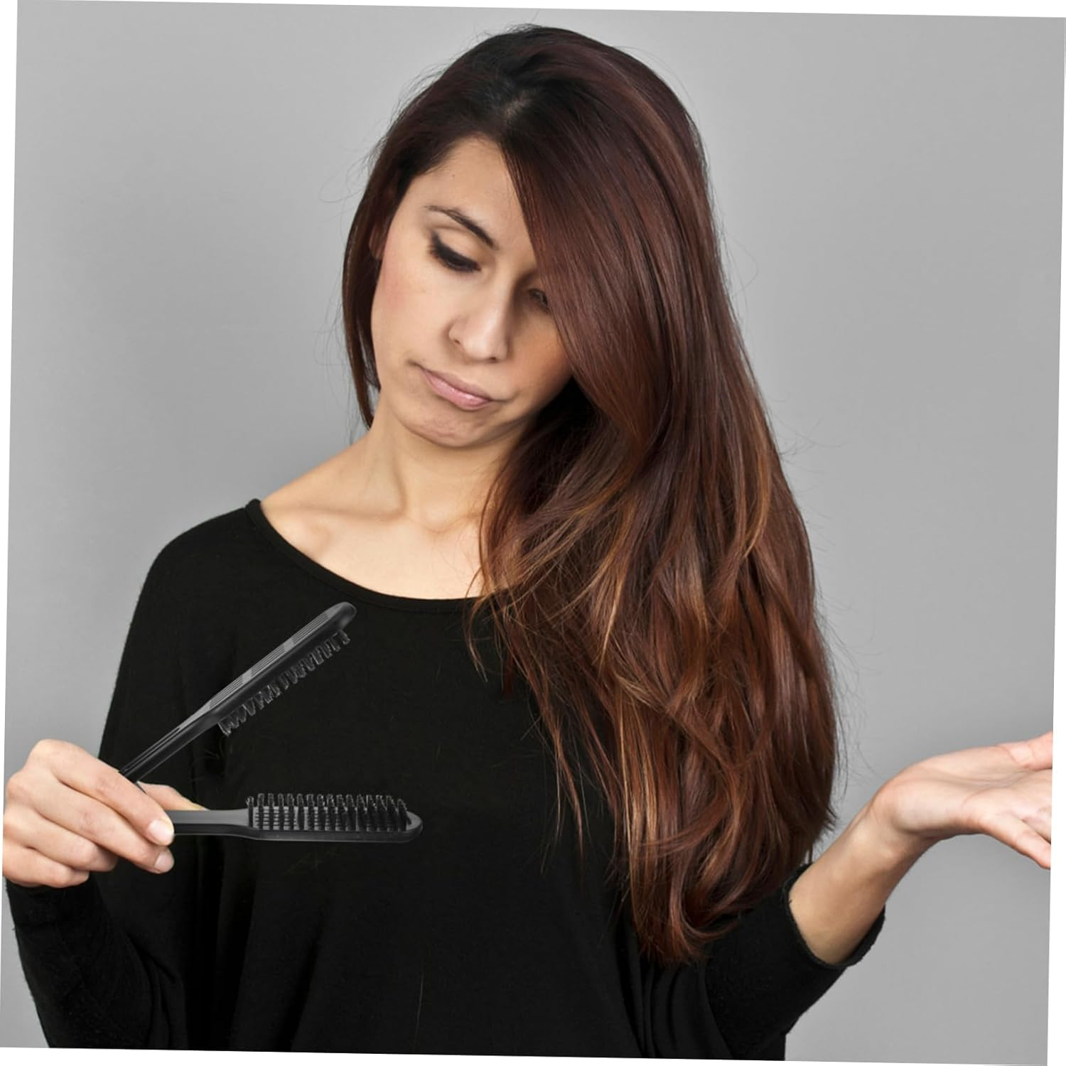 HEALEEP Hair Straightening Brush Double Sided Styling Tool for Salon Use Static Shape Comb for Frizz Hair Durable and Bristle Materials for Daily and Travel image number 5