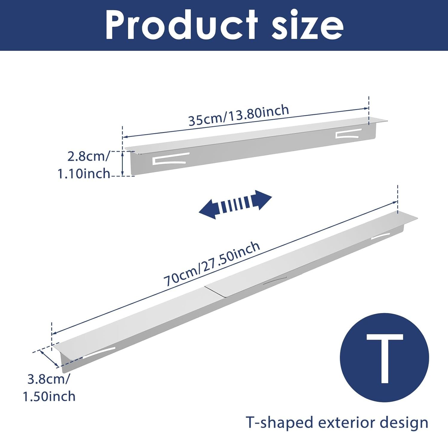 GOKENA 2 Pcs Stainless Steel Stove Gap Covers Kitchen Stove Gap Covers Kitchen Oven Gap Cover Heat Resistant Flexible Stove Side Gap Cover for Seals Gaps between Stovetop Oven and Counter image number 1