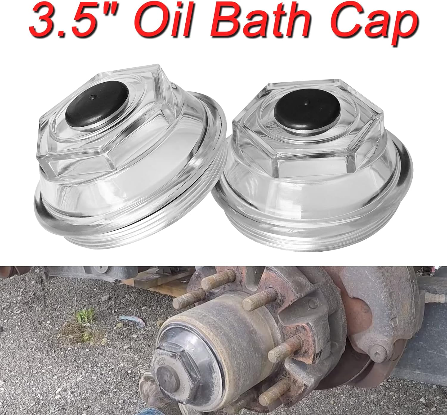 Oil Bath Dust Caps, K71-704-00,Compatible with Dexter 9K-10K 8-415 430 General Duty Axles Built after July 2009, for Dexter 9K 10K 3.5" Threads Trailer Axle Plastic Cover 21-88 Oil Caps,4Pcs image number 3
