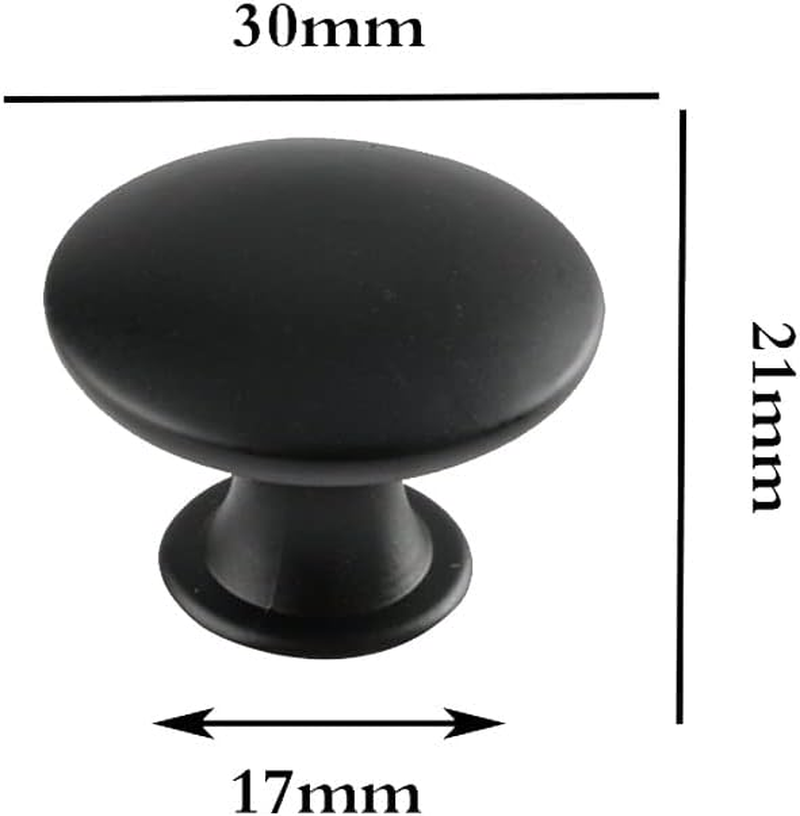 6X Cabinet Knob Bedroom Cupboard Handles Drawer Antique Single round Pull (Black) image number 4
