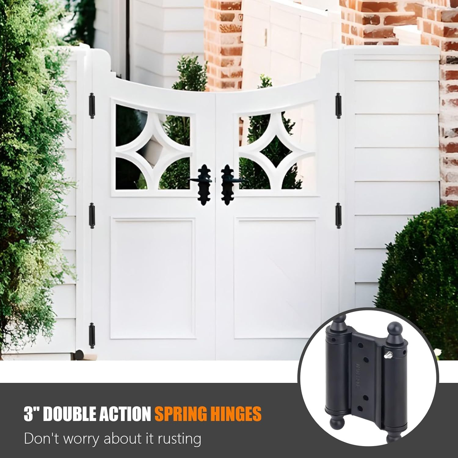 4 Pack 3&rsquo;&rsquo; Double Action Hinges, Double Swing Hinges Swinging Door Hinge Cafe Door Hinges, Stainless Steel Trap Door Hinges Spring Hinge (3&rsquo;&rsquo;) image number 5