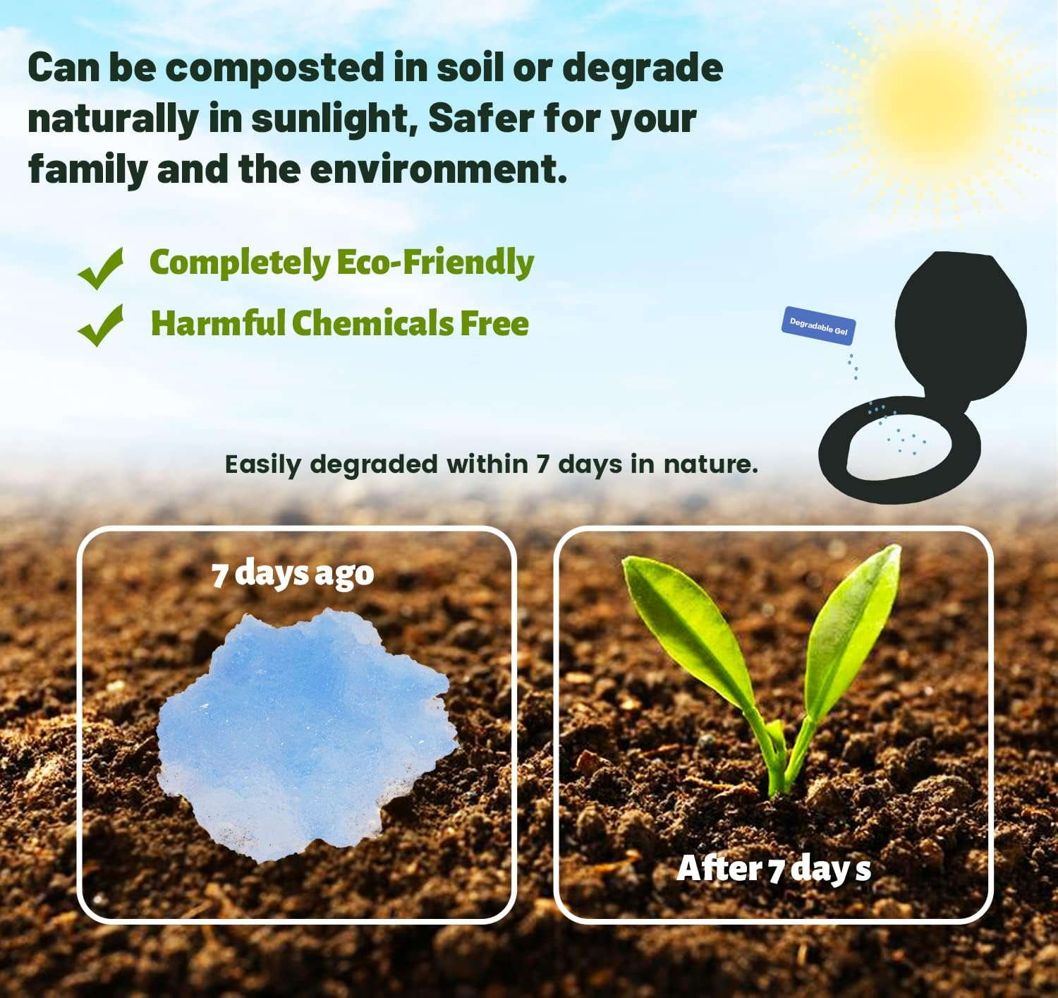 Wenge Potty Chemicals, Portable Toilet Powder - 45 Pack - Lemon Scent, Pee Powder for Portable Toilet,Camping Toilet Chemicals, Eco Absorbent Gel Liquid Waste Gelling image number 6