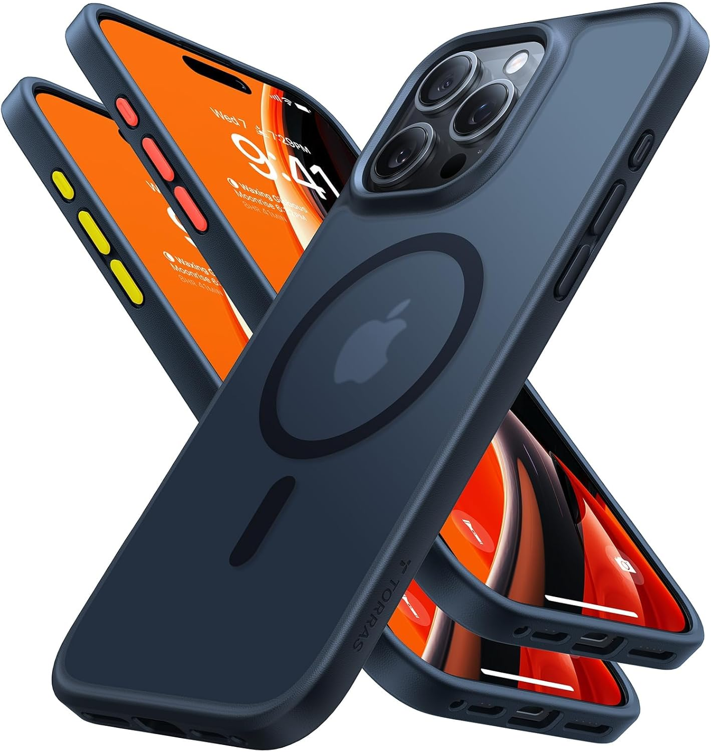 TORRAS Magnetic Shockproof for Iphone 17 Pro Max Case, Compatible with Magsafe, Military-Grade Drop Tested, Translucent Slim Protective 17 Pro Max Case Anti-Fingerprint Anti-Scratch, Deep Blue