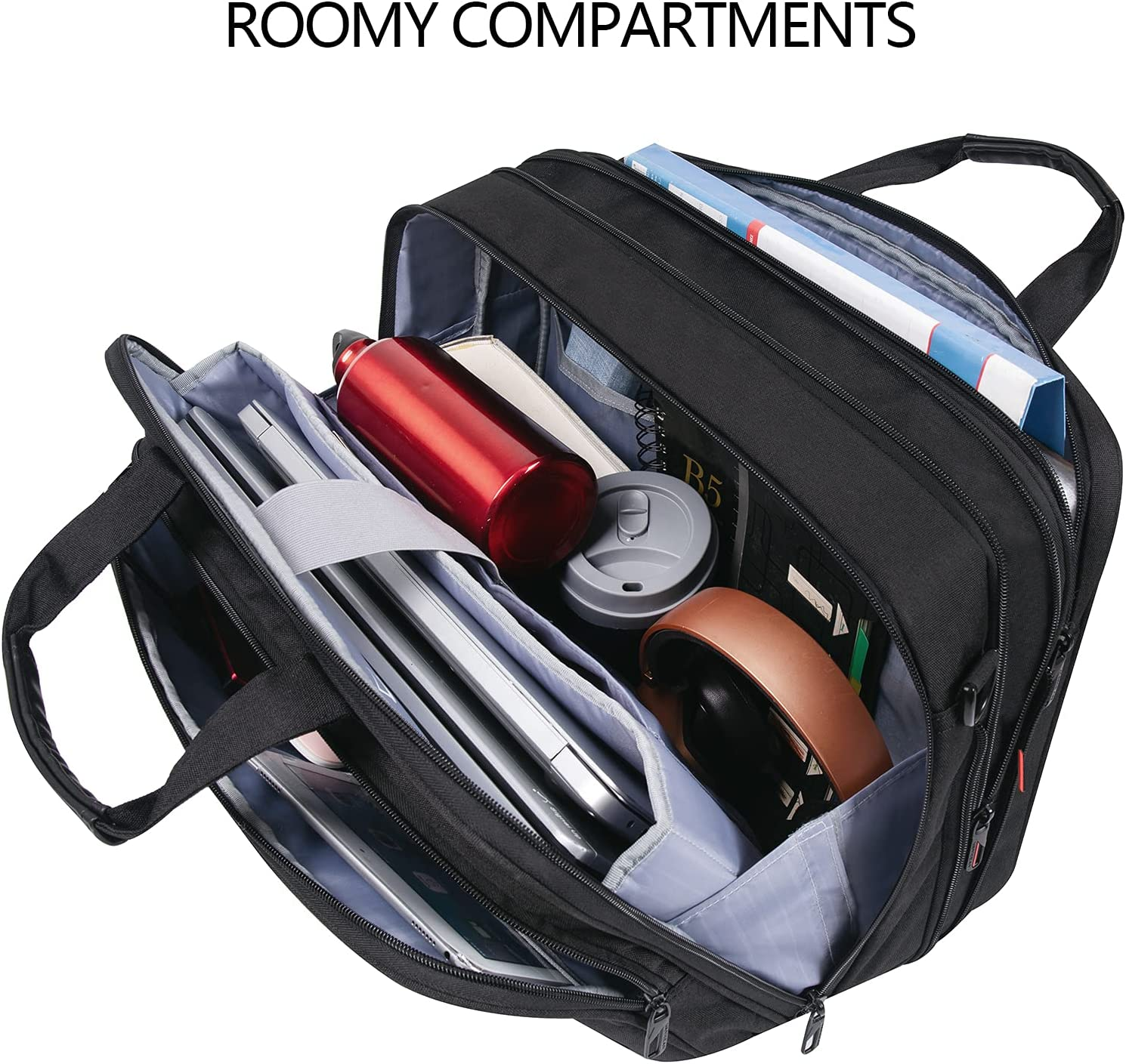 VANKEAN Laptop Briefcase for Men Women, Fits up to 17.3 Inch Laptops Premium Shoulder Bag with Strap Expandable Messenger Bag, Water-Repellent Laptop Case Computer Bag for Travel/Business/School