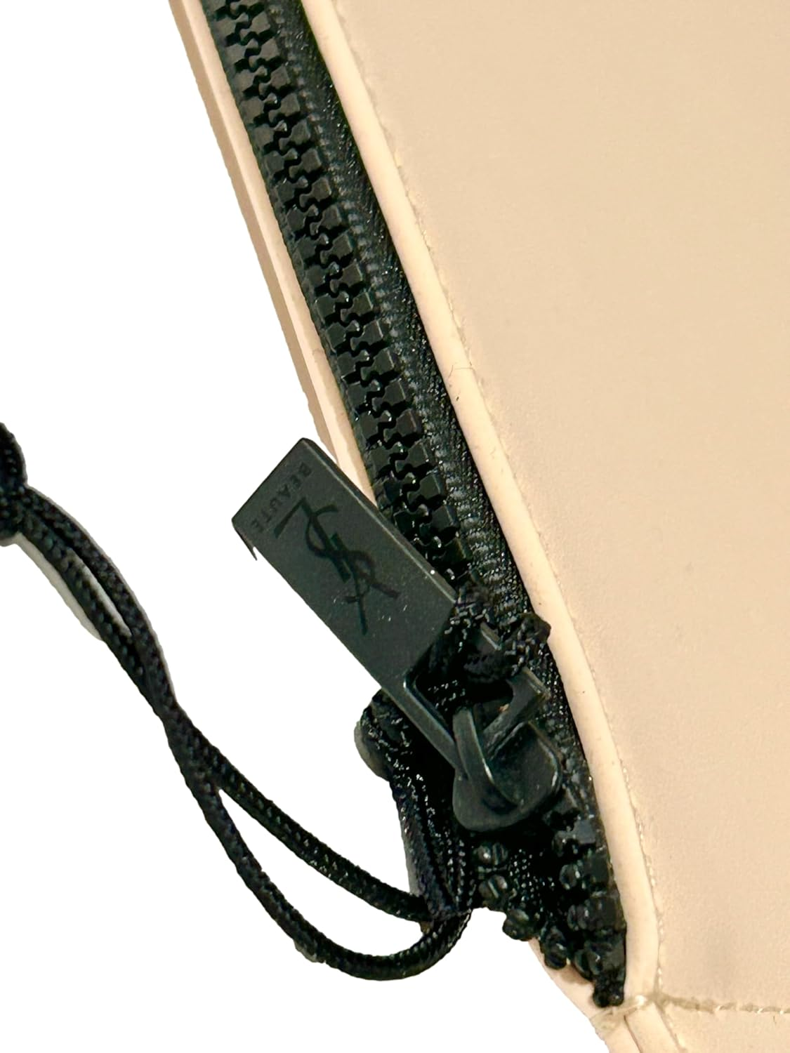 Yves Saint Laurent YSL Cosmetic Cream FLAT Leather Pouch Makeup Bag YSL Fragrance Bag (8.25L X 6.25H X 0.25W) - SMALL image number 3