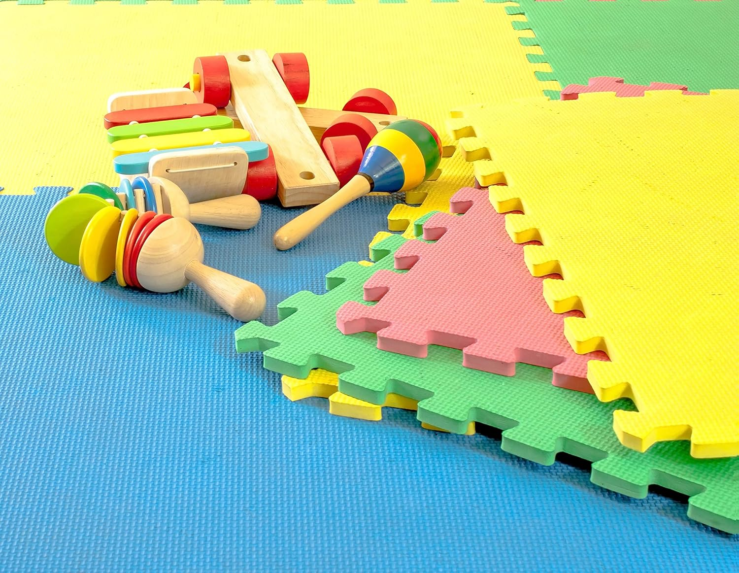 M.Y Large 4Pc Eva Playmats Childrens Playing Safety 60Cm X 60Cm image number 1