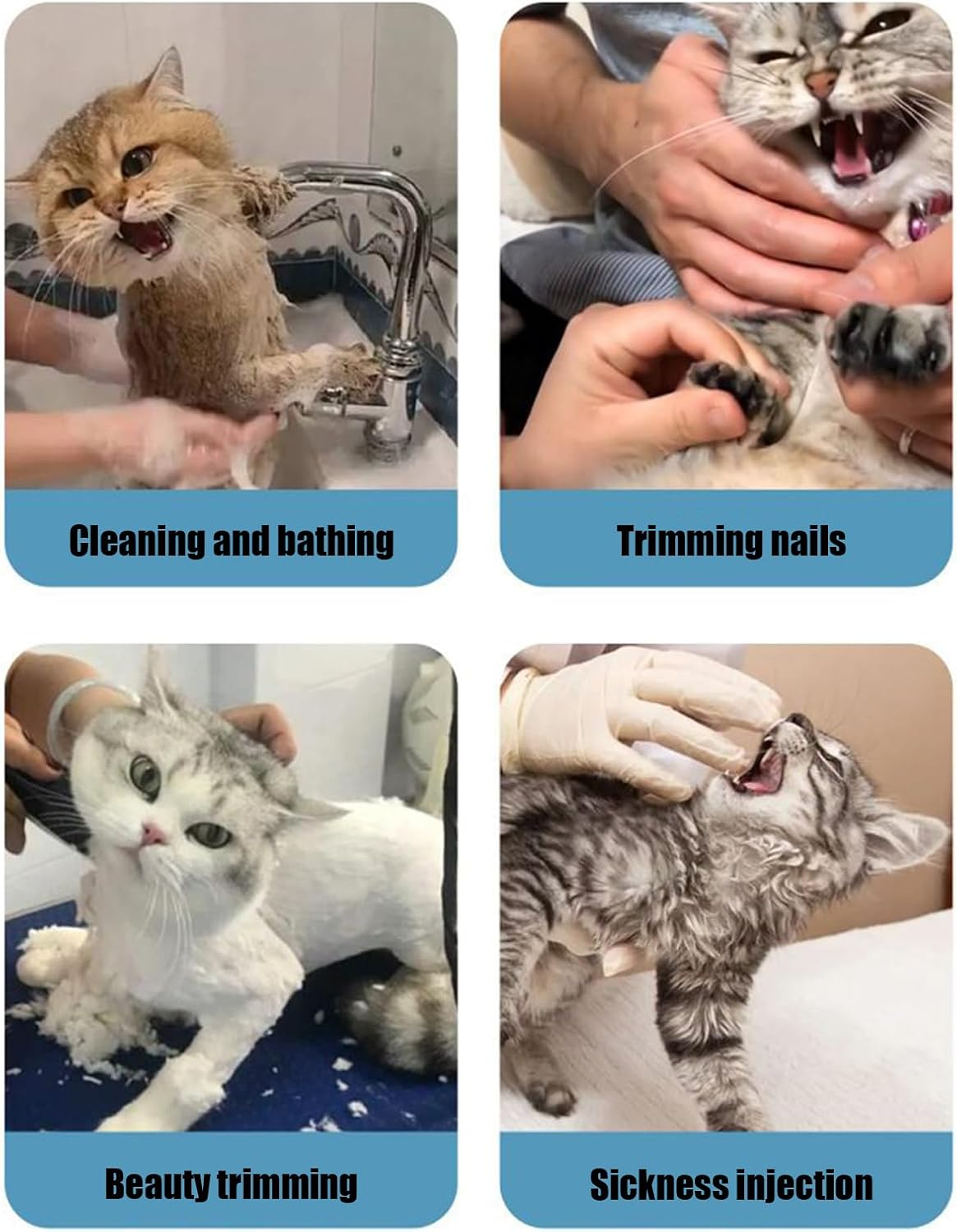 Cat Head Cover for Nail Clipping | Cat Hood for Grooming with Boots - Breathable Pet Headgear for Shaving Bathing Washing Trimming Veterinary Visits image number 3