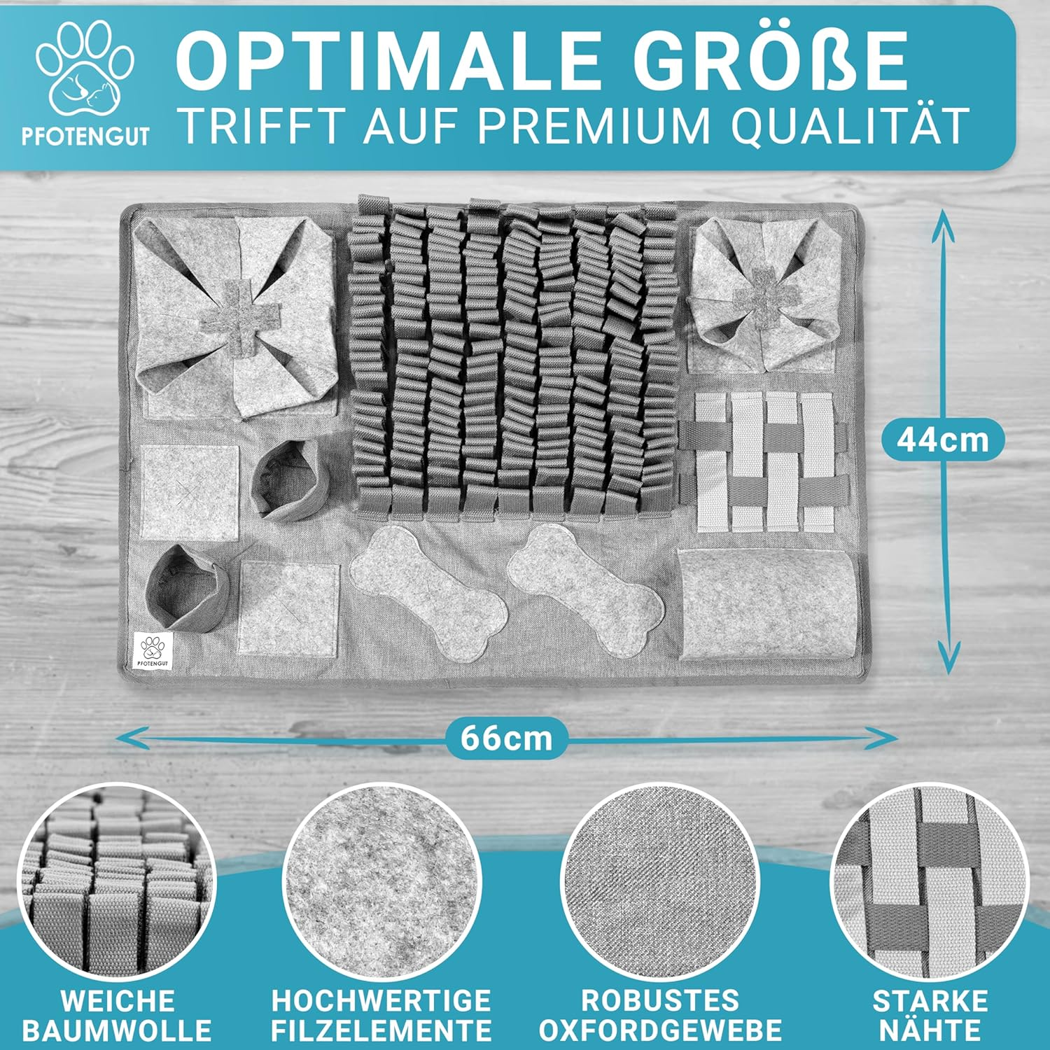 PFOTENGUT&reg; Interactive Sniffing Rug for Dogs - Intelligence Toy for Dogs - Sniffing Mat Dog - Dog Sense of Smell Training Mat - Dog Toy with 3 Levels - Sniffing Training Dog