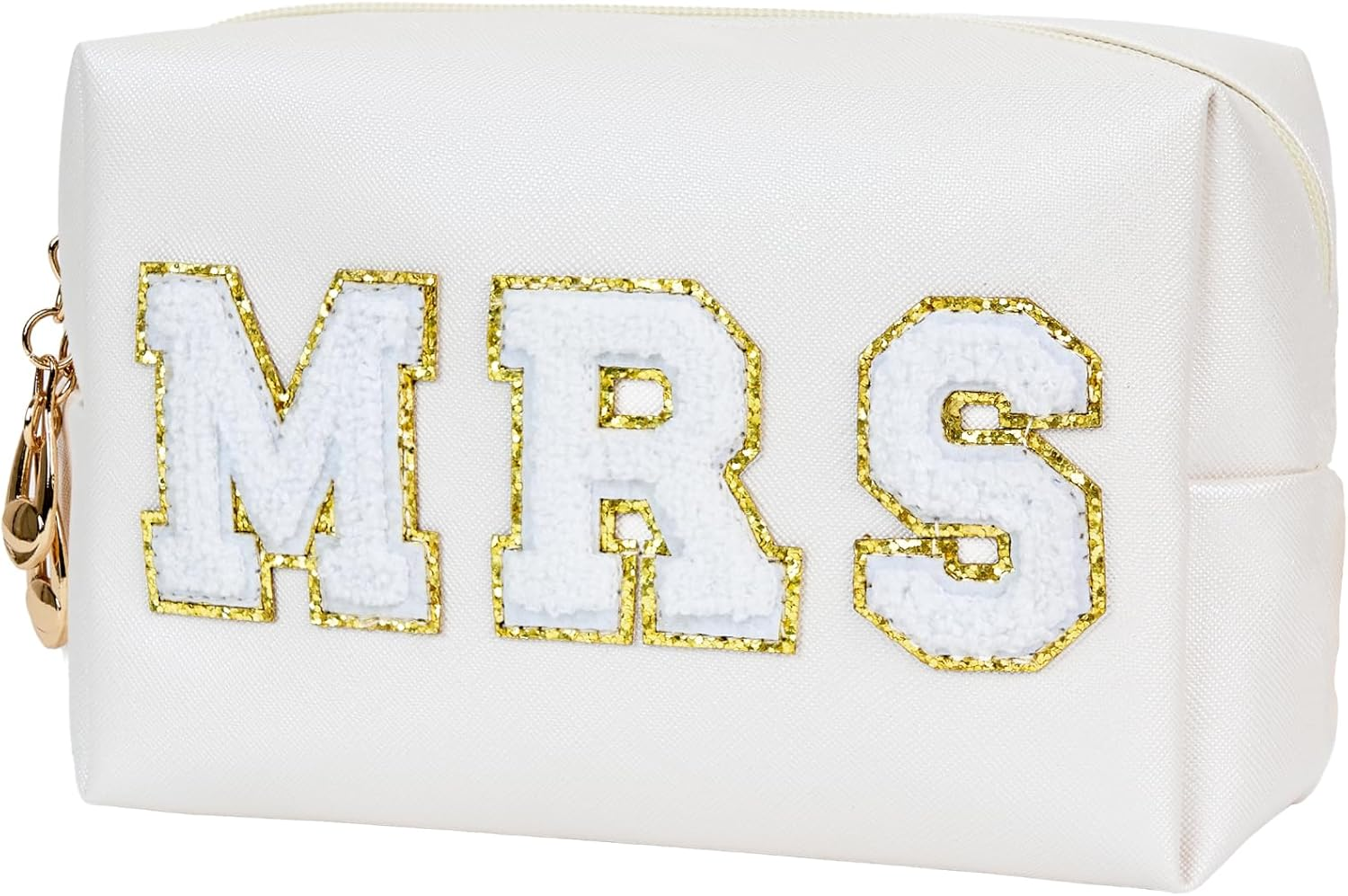 Preppy Patch Stuff Portable Makeup Bag Bulk Pu Leather Cosmetic Bag Waterproof Travel Organizer Zipper Pouch Storage Purse for Women Girls Gift, Hzb-Js-Stuff-1, ZJ2463, Burskit Preppy Patch