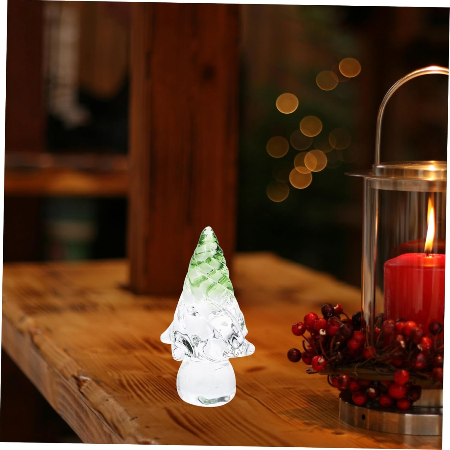 CHILDWEET Small Crystal Christmas Tree Decor Desktop Xmas Tree Statues Holiday Decoration for Fireplace Mantel Ornament image number 5