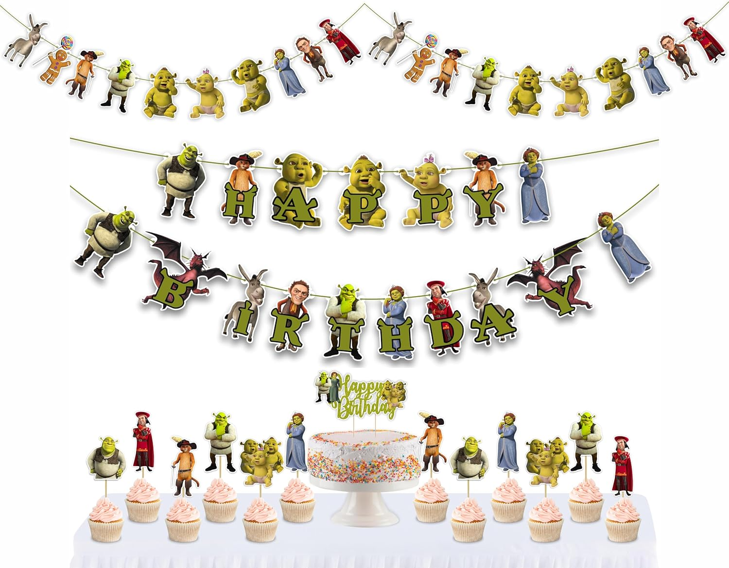 Shrk Theme Birthday Party Supplies &ndash; Fun Ocean & Shrk-Themed Decorations, Includes Plates, Banners, Balloons & More for Boys & Girls Parties image number 6