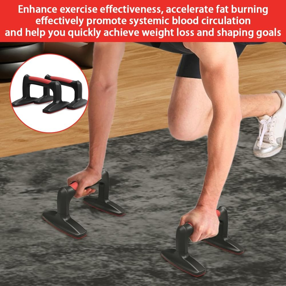 Portable Push up Bars, Non-Slip H-Shaped Push-Up Stand for Fitness Training, Gym Equipment with Anti-Slid Mat for Fitness, Gymnastics, Aerobics, Bodybuilding image number 5