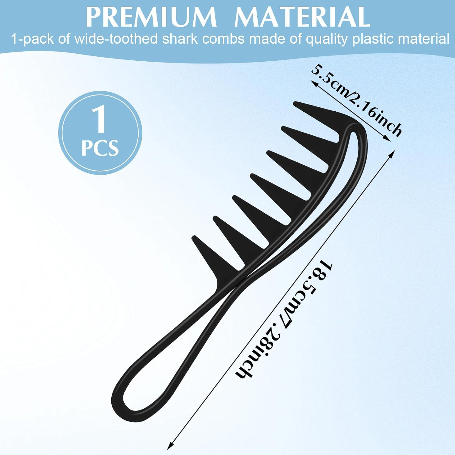 WLLHYF Wide Tooth Comb, Shark Teeth Hair Combs Professional Salon Afro Hairstyle Tool Anti-Static Hair Styling Accessories for Men Women Styling Wet Wavy Hair Wigs image number 6