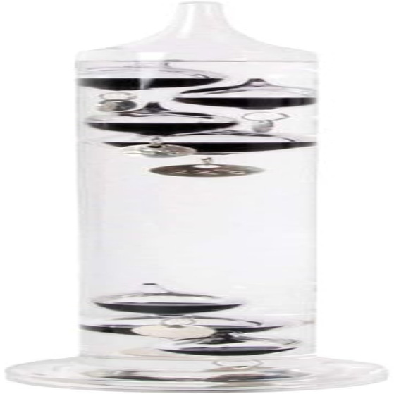 Esschert Design Galileo Thermometer, Glass Thermometer with Balls, Medium, 3.1" X 3.1" X 15.75"