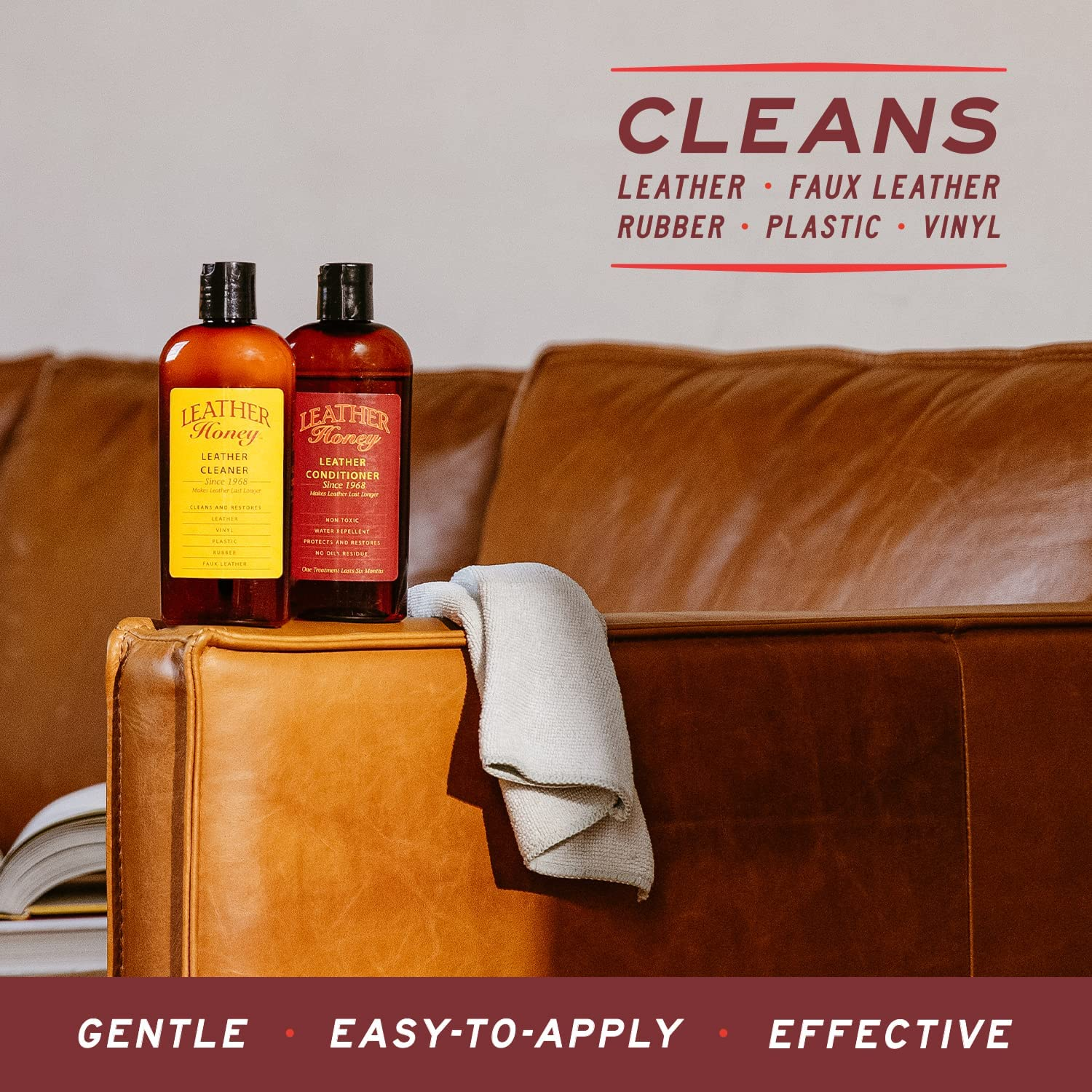 Leather Honey Leather Cleaner - Quality Leather Care, since 1968 - Leather Cleaner for Auto Interiors, Furniture, Shoes, Bags, Accessories & Apparel - 4Oz Conentrated - 32Oz Diluted image number 4