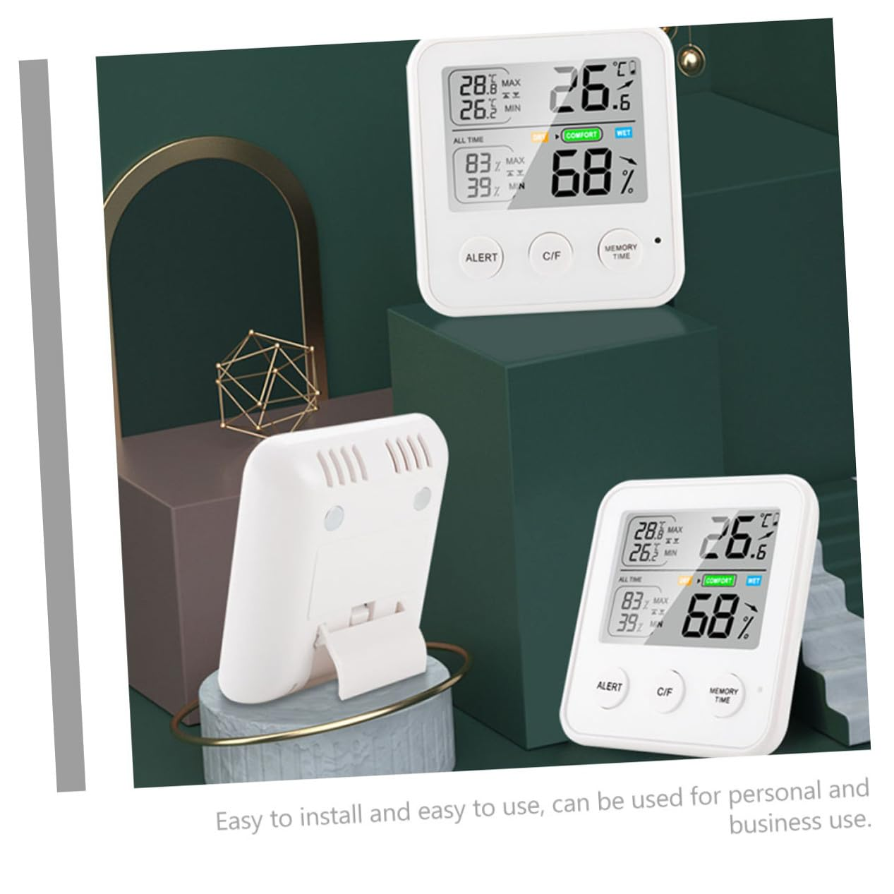 MERRYHAPY High-Precision Digital Hygrometer Thermometer Indoor Temperature Humidity Monitor with LCD Display Multifunctional Compact Design for Home Office Greenhouse