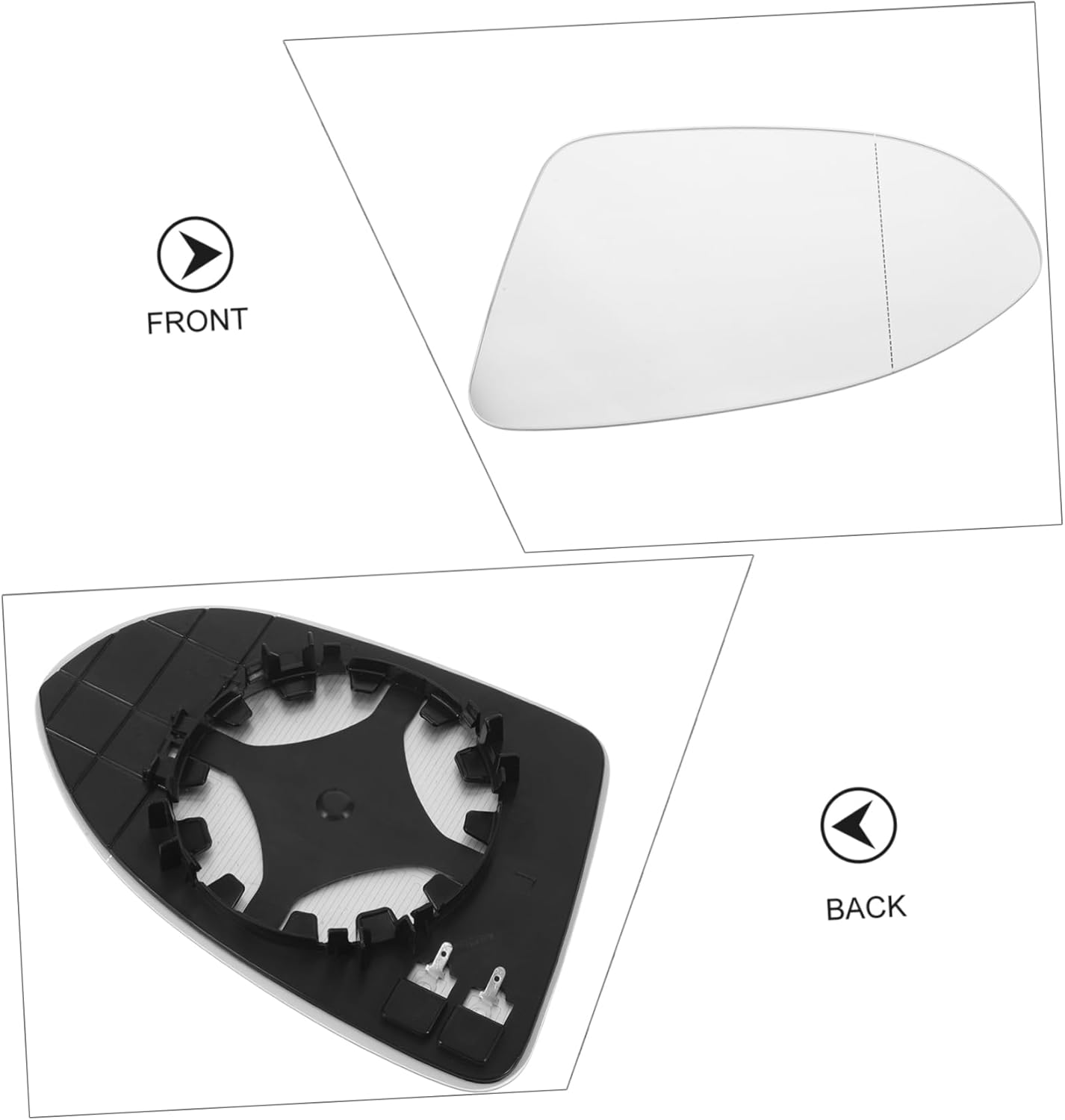 Heated Reflective Lenses for Car Side Mirror Replacement Fits Golf Enhances Rearview Visibility in Rainy Foggy Conditions image number 5