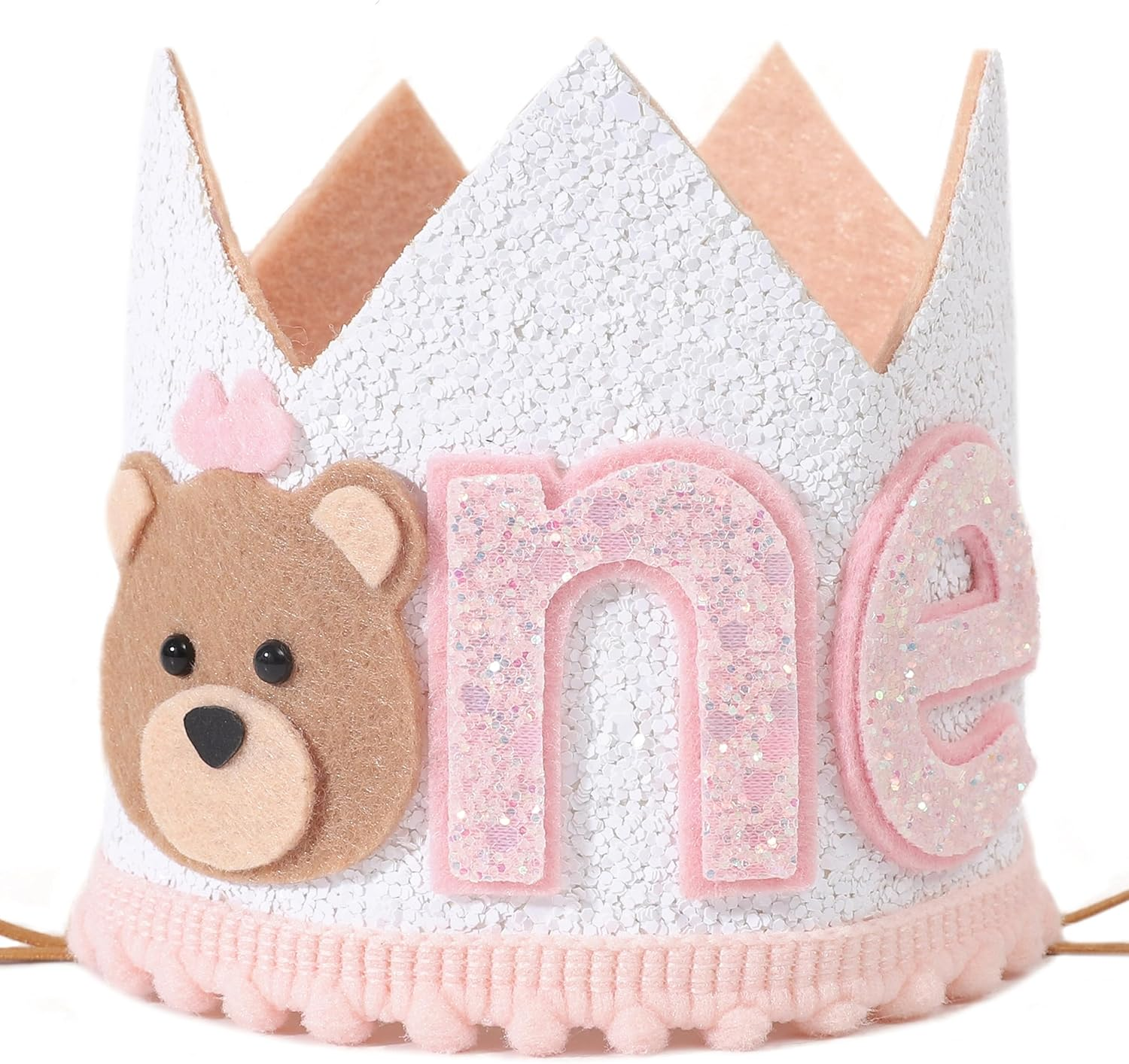 Agkvw 1St Birthday Teddy Bear Crown for Girls - Little Bear Hat, One Happy Camper Decor image number 5
