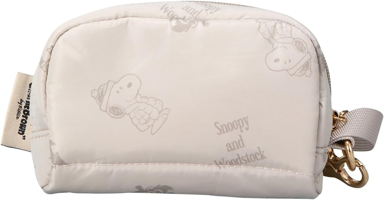 Shifree Peanuts Snoopy Pouch, Accessory Case, Cosmetic Pouch, Travel Pouch - Pn181. Ivory Down image number 2