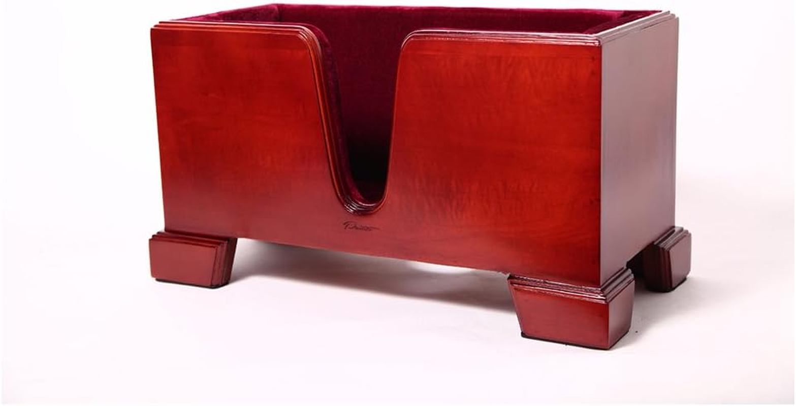 Paititi Premium Cello Burgundy Solid Wood Stand Velvet Plush Cushions 4/4 Full Size image number 1