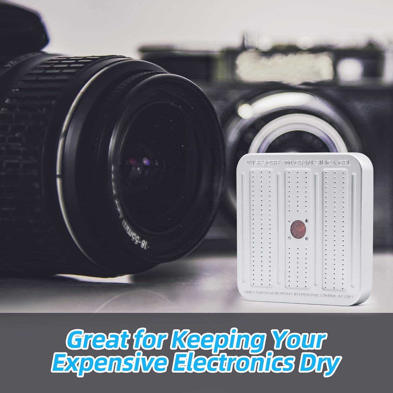 Wisesorb 200 Gram 5 Packs Gun Safe Dehumidifier, Reusable Silica Gel Dehumidifier, Indicating Silica Gel Desiccant Canister (Orange to Green)