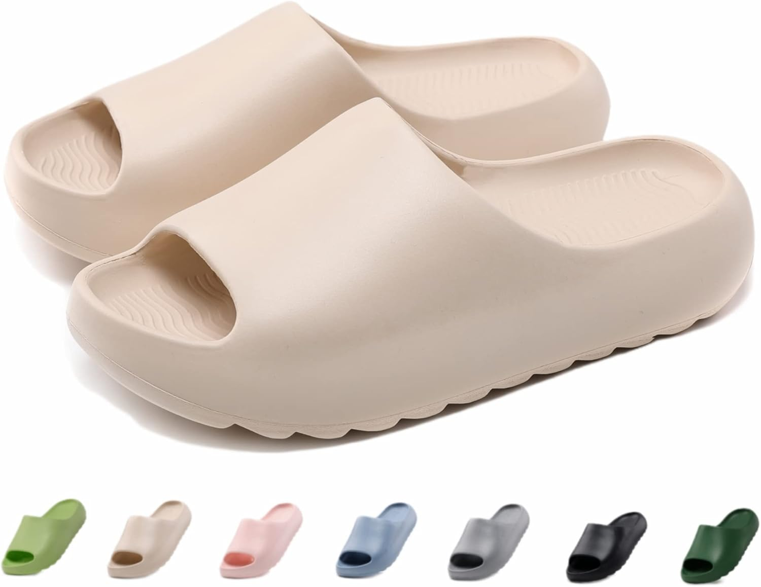 Cloud Slides for Women Men Kids, Pillow Slippers Comfy Non-Slip Soft Waterproof Bathroom Shower Shoes, Cushioned Thick Sole Sandals for Indoor and Outdoor