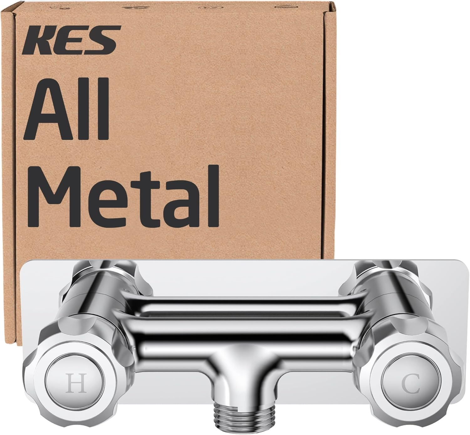 KES 4 Inch All Metal RV Shower Faucet, Leak-Proof Camper Shower Faucet Valve Diverter Replacement for Indoor and Outdoorshower, (Shut off Valve Not Included), Easy Control Knob, Chrome, LG6105A-CH