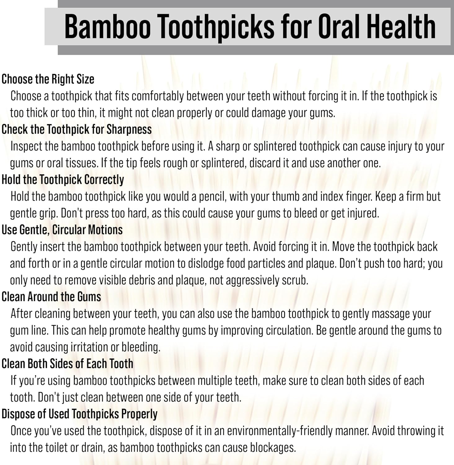 1000 Pieces Premium Bamboo Wooden Toothpicks - for Personal Hygiene, Disposable Appetizer Skewers, Cocktail Sticks or Arts & Crafts - by Mobi Lock image number 5