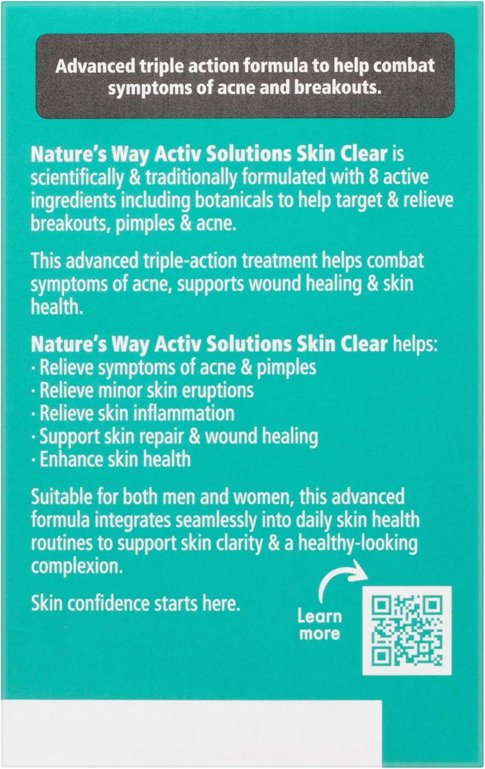 Nature'S Way Beauty Activ Solutions Skin Clear 60 Tablets