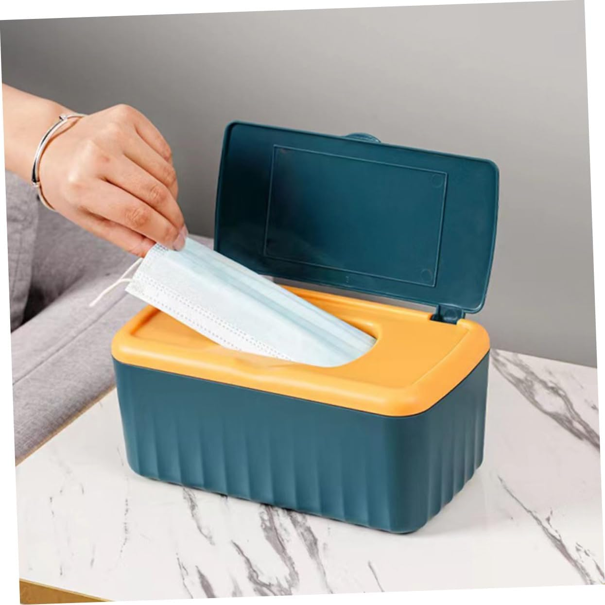 Multifunctional Wet Tissue Dispenser Large Storage Box for Wipes Sealed Tissue Box Lid Refillable Pouch Wipes Container for Bathroom image number 3