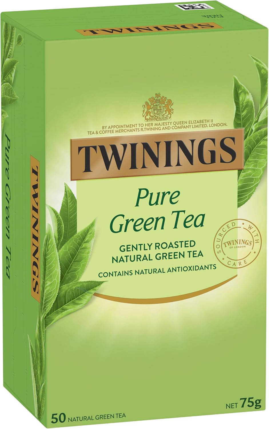 Twinings Pure Green Tea, 50 Tea Bags, Gently Roasted Natural Green Tea