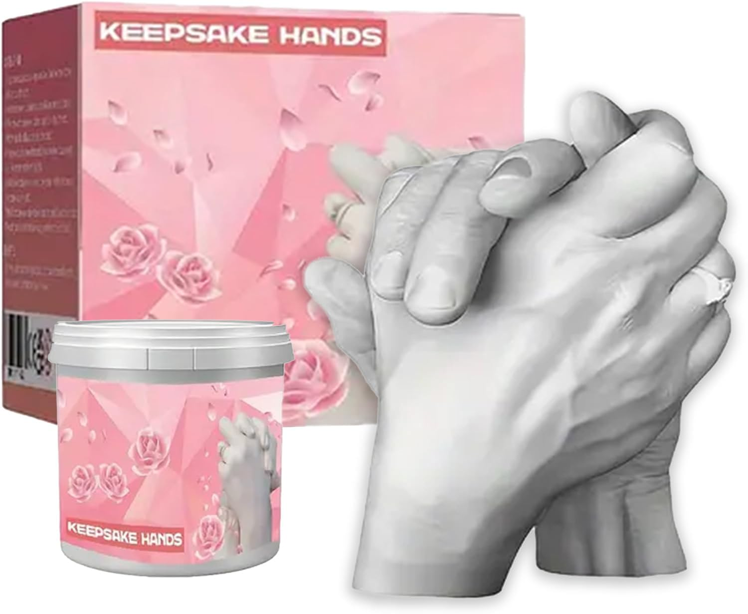 Plaster Hand Casting Kit for Couples, Hand Mold Keepsake Kit - Parent-Child Set, Couples Gifts for Anniversary, Mothers Day, Valentines Day, Christmas, Wedding Engagement image number 6