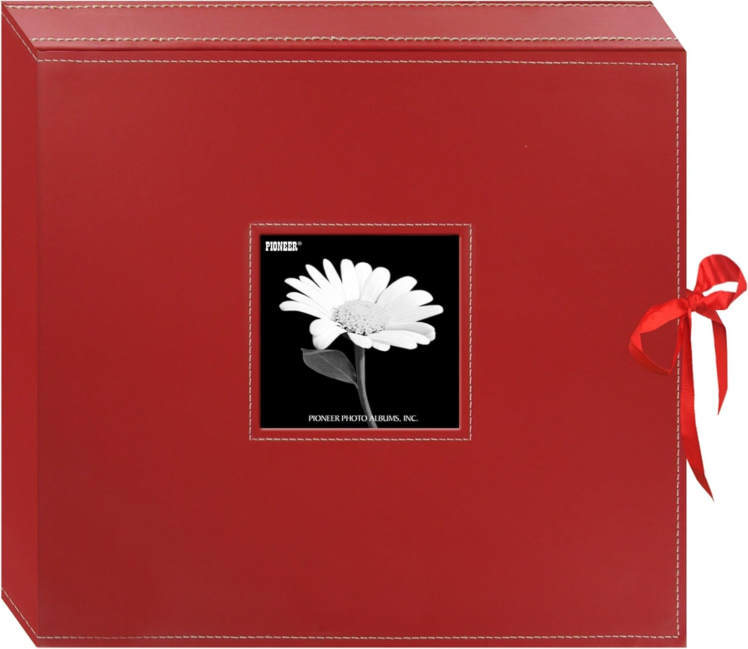 Baby Sewn 3-Ring Leatherette Scrapbook Box, Blue - Baby Blue image number 3