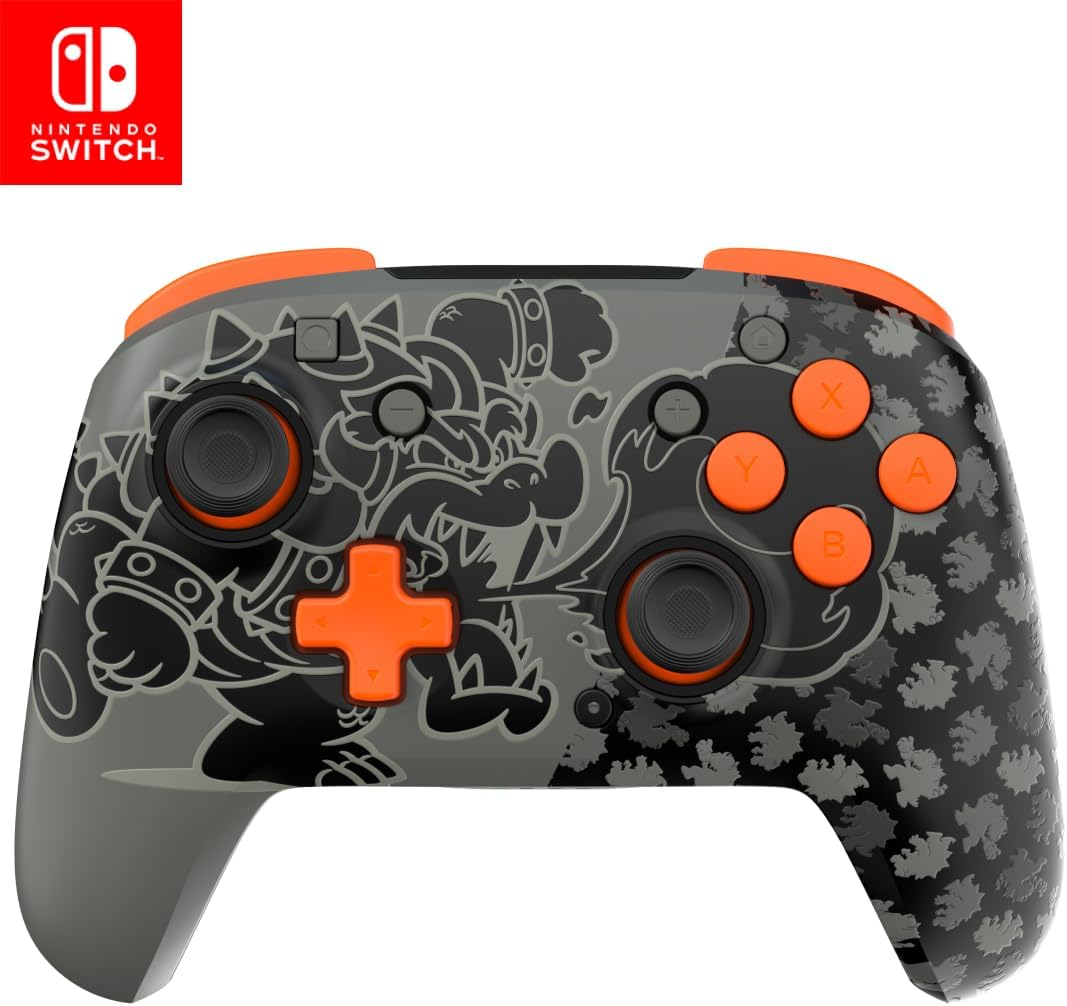 PDP REMATCH GLOW Wireless Controller: Blackout Bowser (Motion) - Nintendo Switch&trade;, Switch&trade; Lite, Switch&trade; OLED