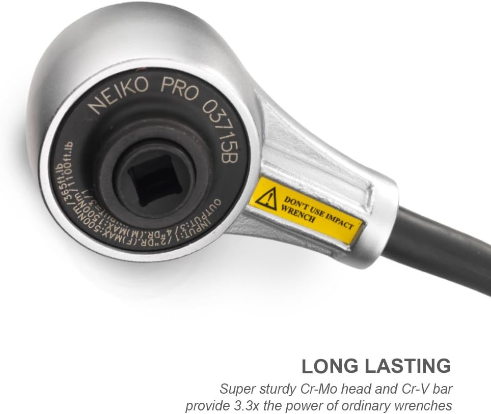 NEIKO PRO 03715B 1/2" Drive Torque Wrench, 1100 Foot-Pound Heavy Duty Torque Multiplier Wrench, Cr-Mo and Chrome-Vanadium image number 4