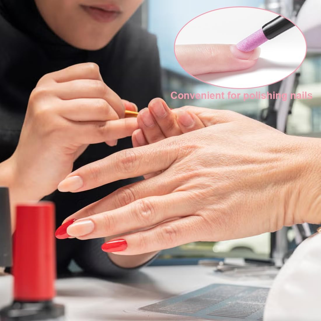 UEAVOID Pack of 8 Double Headed Cuticle File Stone, Quartz Pen, Nail File Stone, Quartz Stone Nail File, Cuticle Pusher, Nail Grinding Pen, Stone Nail File Pen, Nail Grinding Pens image number 4