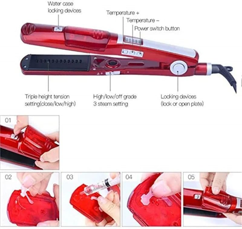 Steam Iron Hair Straightener Flat Iron Ceramic Professional Hair Straightener Culer Salon Steam Hair Iron image number 4