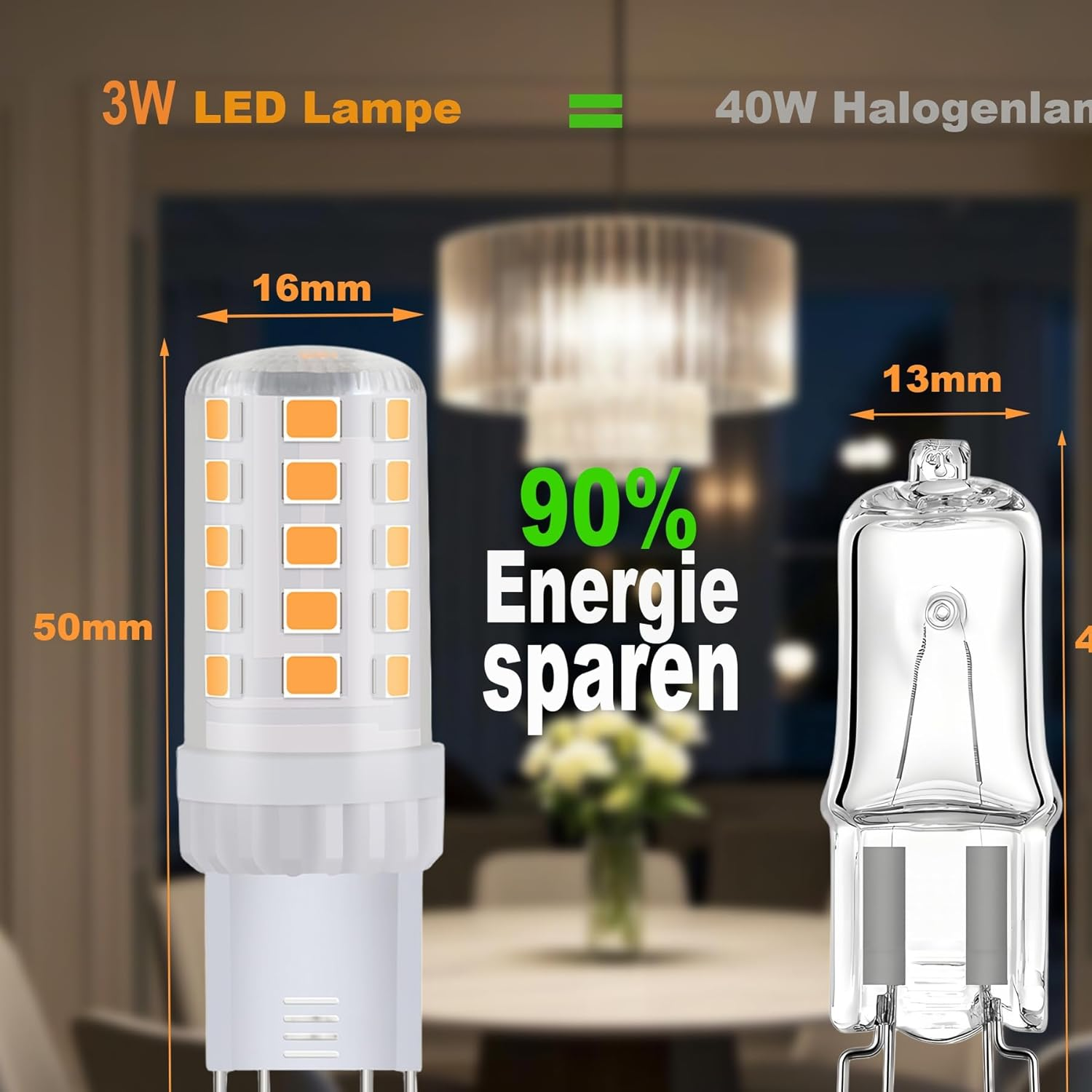 Ziefgn LED Bulb G9 Socket, Warm White (2700 K), Replacement for Conventional 40 W Bulbs, 220-240 V, Energy-Saving Small Bulb, Not Dimmable, Pack of 6 image number 5