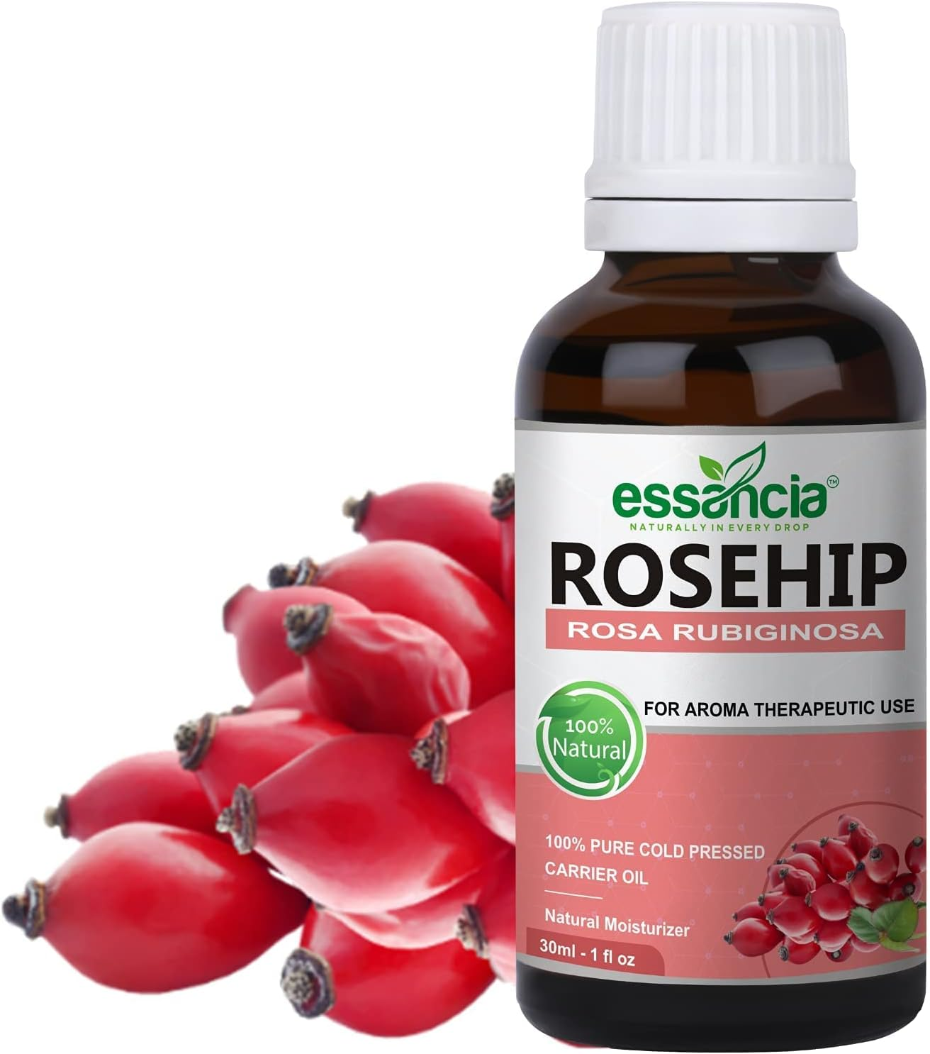 Essancia Rosehip Carrier Oil for Face Glow, Hair Growth, Acne, Skin Care, Healthy Nails, Wrinkles, Lips, & Radiant Skin. 100% Natural, Organic, & Pure Cold Pressed Carrier Oils. image number 6
