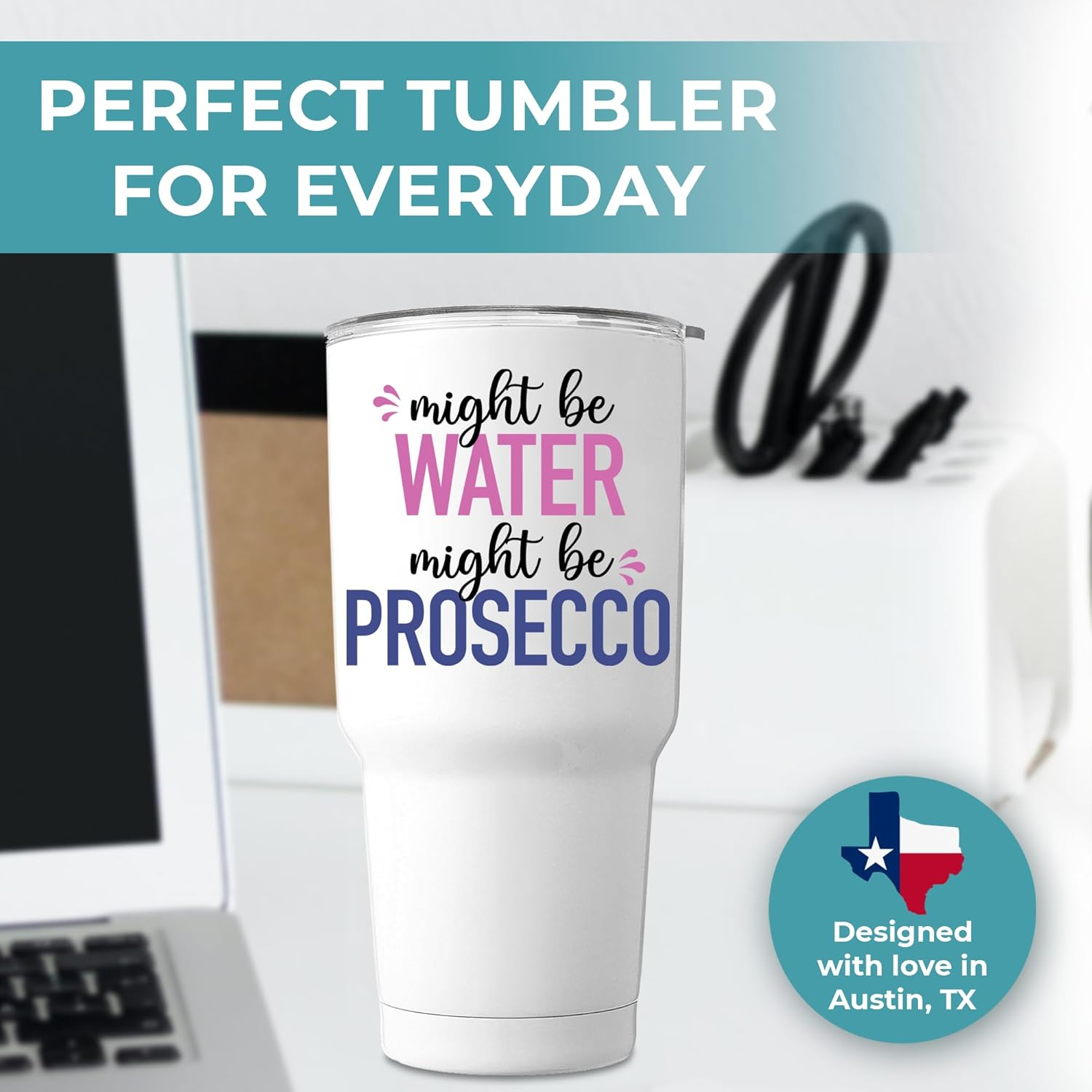 Funny Prosecco Tumbler 30Oz - Perfect Lover Gifts for Women, Unique Glass, Ideal for Drinkers, Fun Mug for Men, Birthday Gift Idea