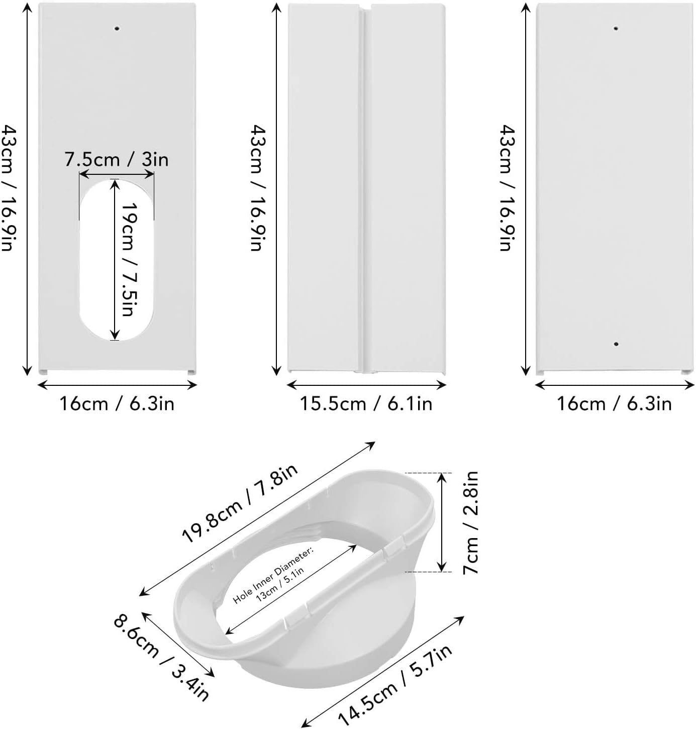 Air Conditioning Window Kit Non-Deformed Heat Resistant Seamless Power Saving Adjustable Sliding AC Valve Kit with for Office image number 4