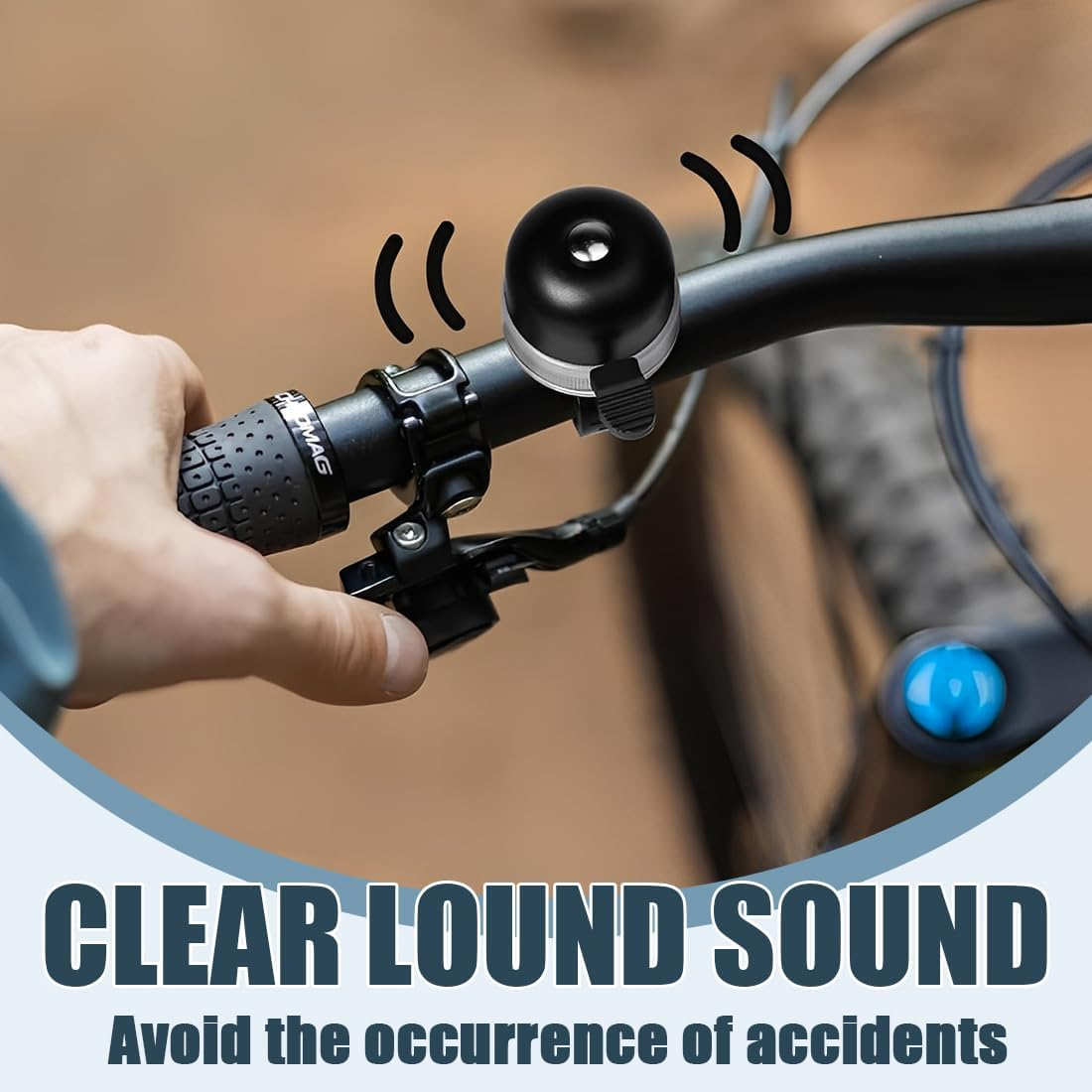 Tomedeks Pack of 2 Bicycle Bell with Lighting Black Bicycle Bell with 3 Adjustable Light Modes