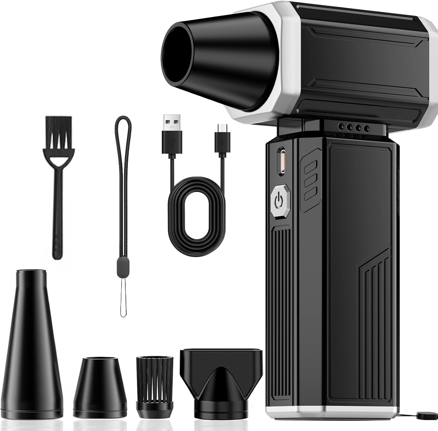 Compressed Air Duster, Super Power Adjustable Speed Cordless Air Duster Turbo Mini Blower with Rechargeable for PC Cleaning Kit Keyboard Cleaner Dust Blower for Computer House Outdoor and Car image number 4