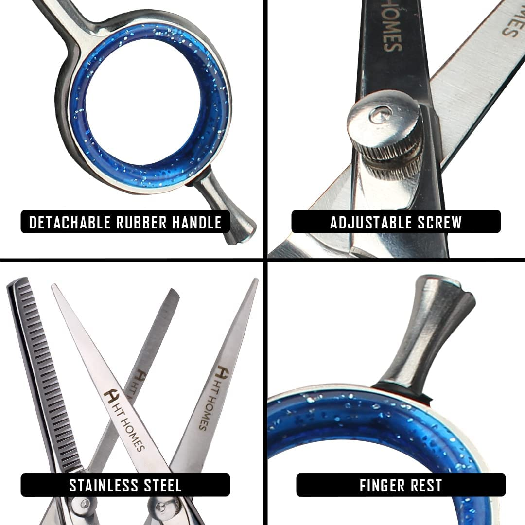 Professional Barber Scissors Set - Thinning Scissors & Shears Kit, 6.5 Inch Silver Hairdressing Shears, Japanese Stainless Steel for Salon with COMB. (6.5" Set of 3, Silver) image number 6