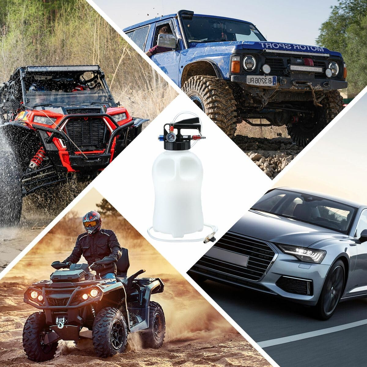 AUSWAY 10L Transmission Oil Filling System Liquid Transfer Fluid Pump Tool Dispenser Pneumatic Gearbox Filler Extractor Automotive 15 ATF Refiller image number 6