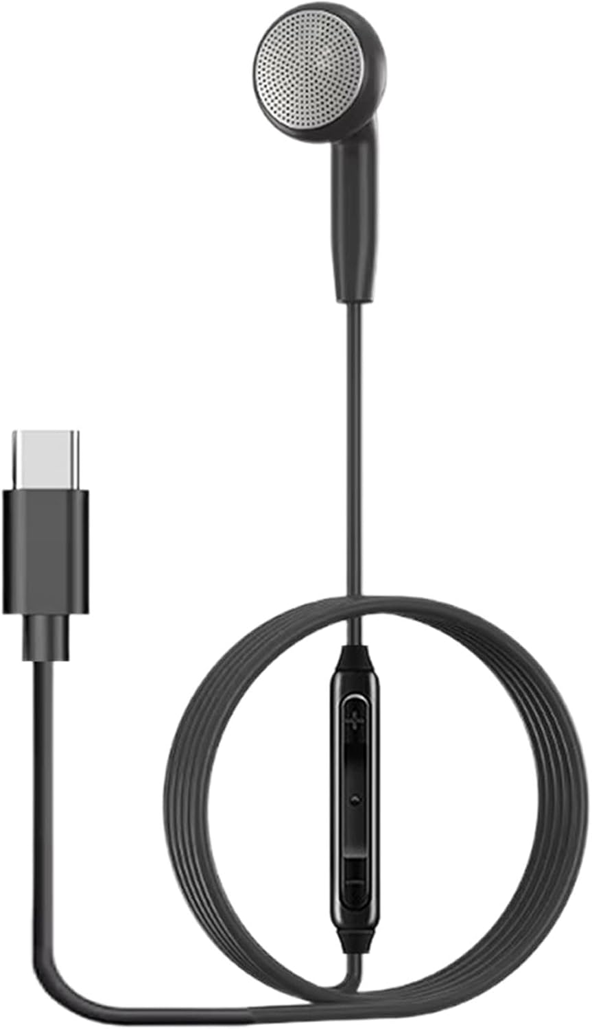 Single Side Earphone | Business Study Headset for Smartphone with Microphone | Single Ear Headphone Wire Control for Family, Coworkers, Students