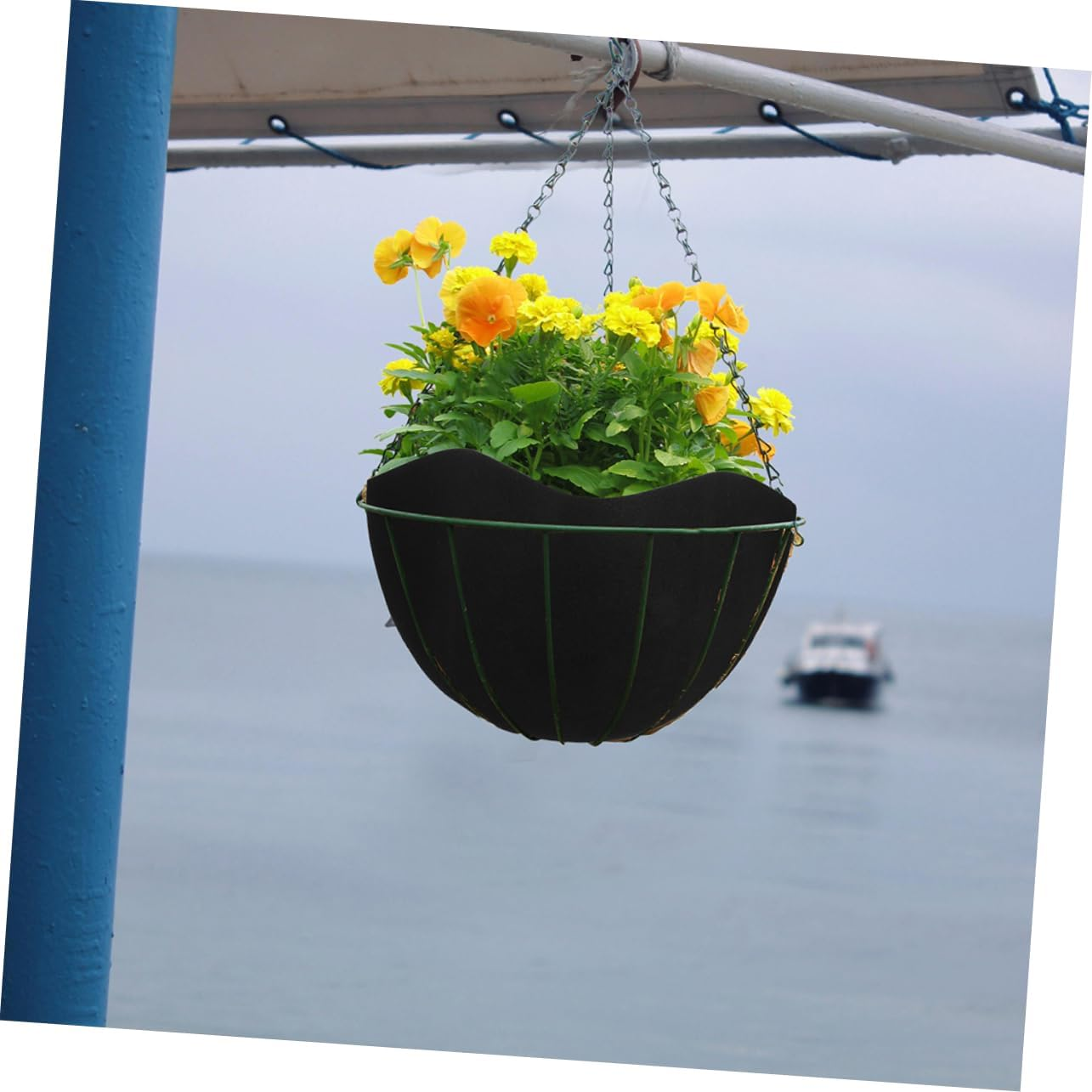 Kisangel 3Pcs Hanging Basket Liners for Non-Woven Flowerpot Inserts Easy to Install and Replace for Indoor and Outdoor Gardening image number 6
