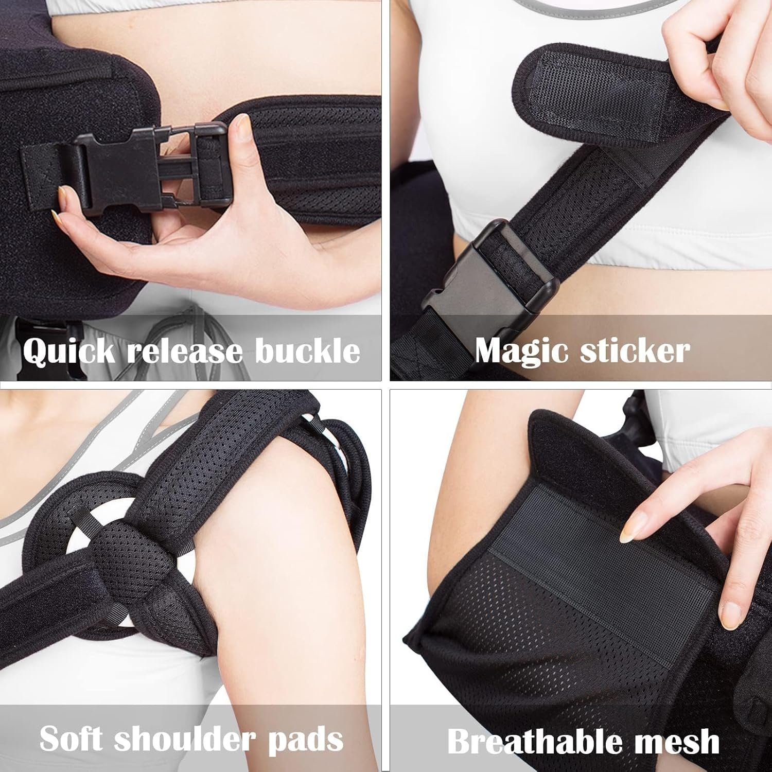 Shoulder Sling with Abduction Pillow, Shoulder Sling Immobilizer for Rotator Cuff, Sublexion, Surgery, Dislocated and Broken Arm, Arm Sling Shoulder Immobilizer with Pillow (Right) image number 4