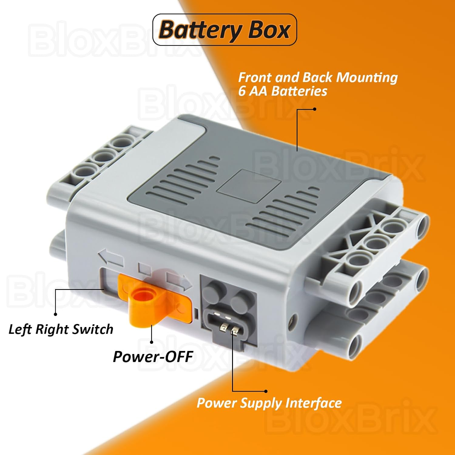 Bloxbrix 36 Pcs Power-Function Compatible with Technic-Parts, Servo & Train-Motor Battery Technic-Parts Receiver Adjustable Speed ​​Motor Parts, Motor Power Change Parts Compatible with Major Brands image number 6