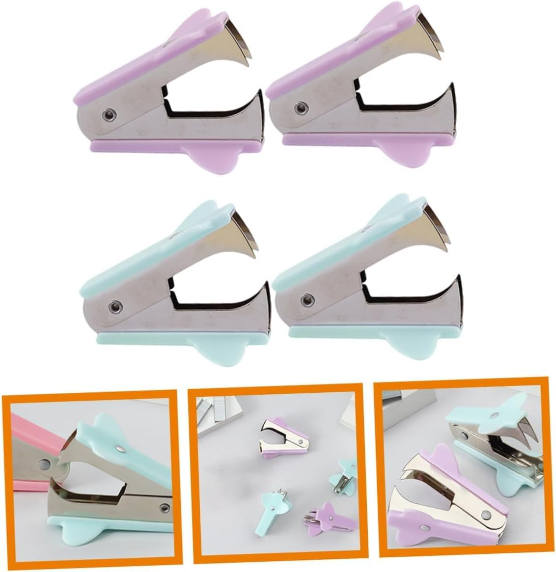 Mini Nail Remover Staple Remover, 4Pcs Staple Remover Staple Puller Stapler Remover,Staple Remover Metal Jaws Staples Puller,Staples Remover Stapler Puller,Staple Remover with Extra Wide Finger Grip image number 3